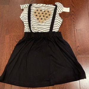 Epic Threads Big Girls Short Sleeve Tee and Pinnafore Dress Set